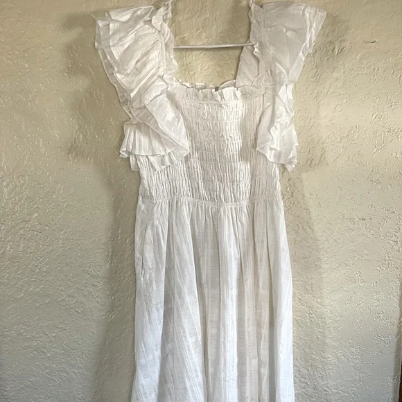 Banana Republic | Dresses | Banana Republic Petite Smocked Ruffle Midi Dress  | Poshmark